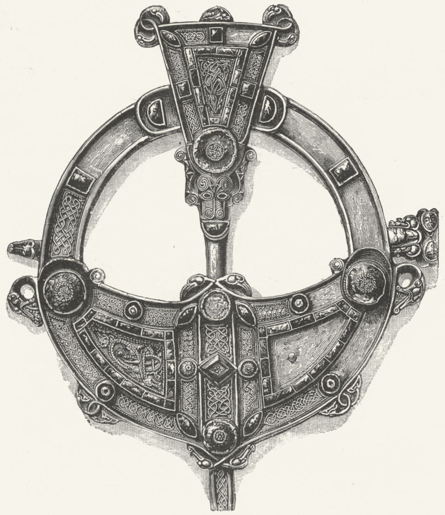 IRELAND. Tara Brooch(Obverse) 1888 old antique vintage print picture